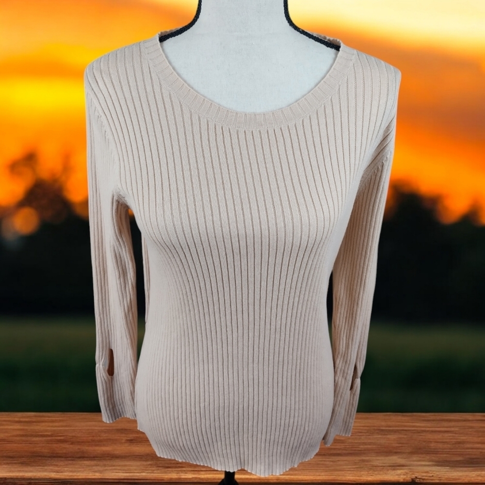 Women's Top Long Sleeve By Caryn Vallone Size Large Form Fitting Casual Wear